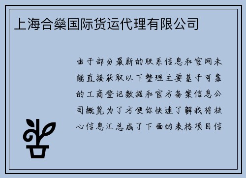 上海合燊国际货运代理有限公司